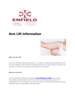 Arm Lift Information