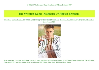 (P.D.F. FILE) The Sweetest Game (Southern U O'Brien Brothers) PDF