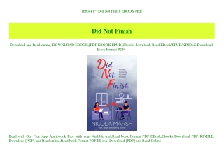 [Ebook]^^ Did Not Finish EBOOK #pdf