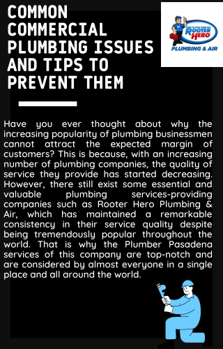 Common Commercial Plumbing Issues and Tips to Prevent Them