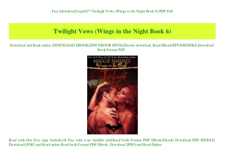 Free [download] [epub]^^ Twilight Vows (Wings in the Night Book 6) PDF Full