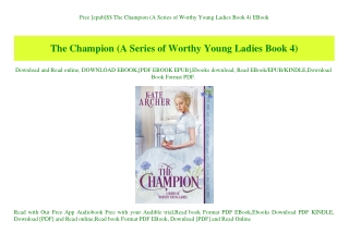 Free [epub]$$ The Champion (A Series of Worthy Young Ladies Book 4) EBook