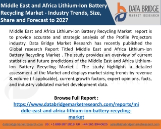 Middle East and Africa Lithium-ion Battery Recycling Market Trends