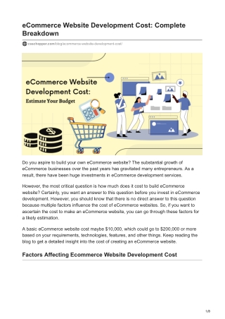 eCommerce Website Development Cost