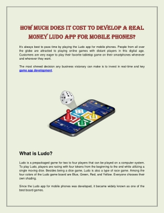 How Much Does it Cost to Develop a Real Money Ludo App for Mobile Phones?