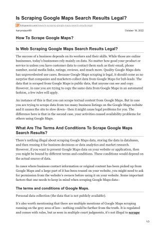 1Is Scraping Google Maps Search Results Legal