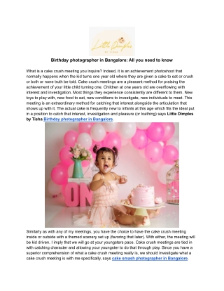 Birthday photographer in Bangalore_ All you need to know