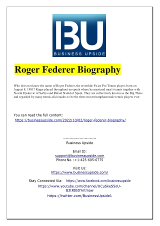 Roger Federer Biography