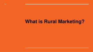 What is Rural Marketing?