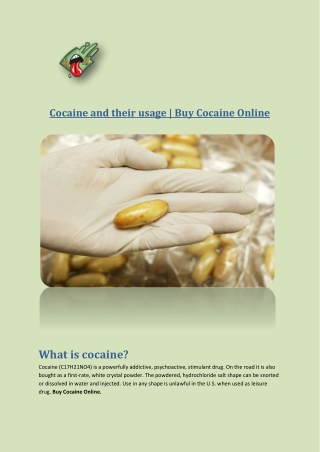 Cocaine and their usage | Buy Cocaine Online
