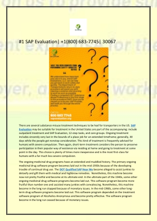 #1 SAP Evaluation|  1(800) 683-7745| 30067