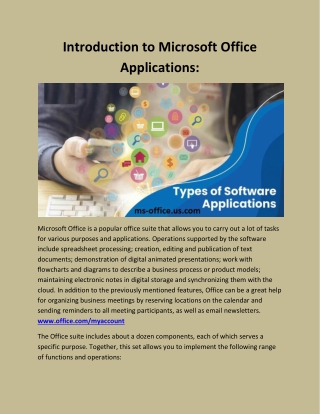 Introduction to Microsoft Office Applications