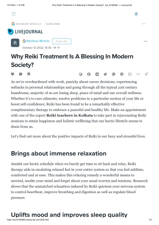Why Reiki Treatment Is A Blessing In Modern Society