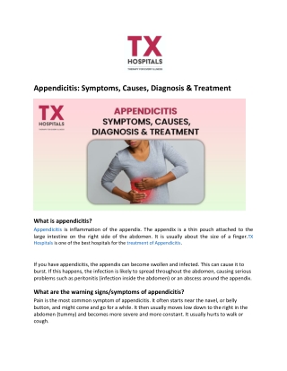 Appendicitis: Symptoms, Causes, Diagnosis & Treatment