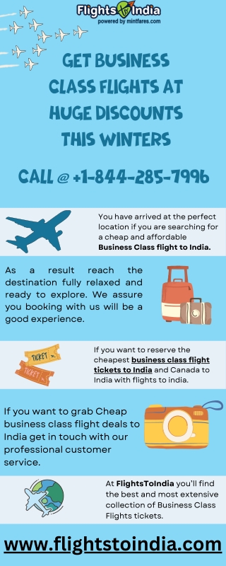 Get Business Class Flights at Huge Discounts This Winters