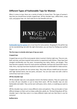 Just Kenya Boutique