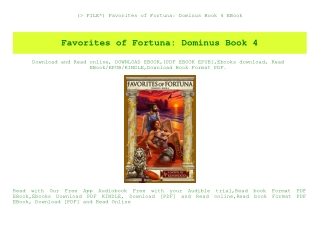 (P.D.F. FILE) Favorites of Fortuna Dominus Book 4 EBook
