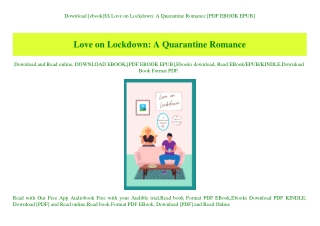 Download [ebook]$$ Love on Lockdown A Quarantine Romance [PDF EBOOK EPUB]