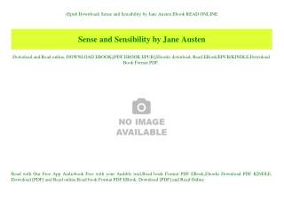 (Epub Download) Sense and Sensibility by Jane Austen Ebook READ ONLINE