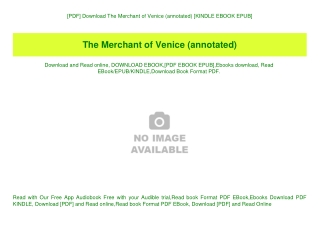 [PDF] Download The Merchant of Venice (annotated) [KINDLE EBOOK EPUB]