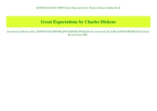 [DOWNLOAD IN @PDF] Great Expectations by Charles Dickens Online Book