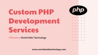 Custom PHP Web Development Services Company