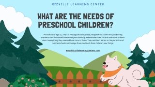 What are the needs of preschool children