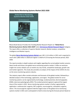 Global Nerve Monitoring Systems Market 2022-2028