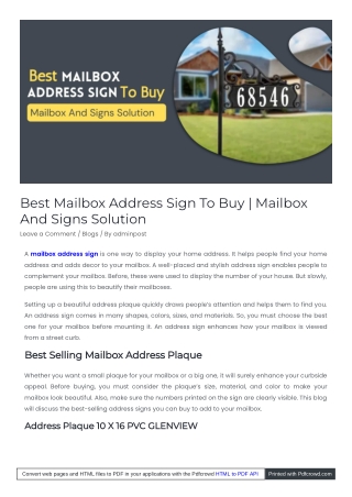 best_mailbox_address_sign_to_buy