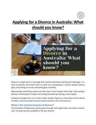 Applying for a Divorce in Australia: What should you know?