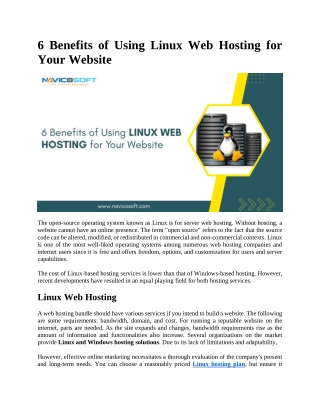 6 Benefits of Using Linux Web Hosting for Your Website