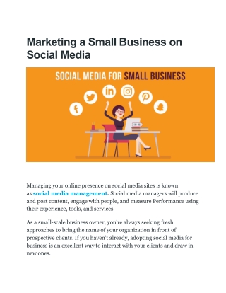 Marketing a Small Business on Social Media