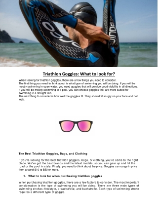 Triathlon Goggles