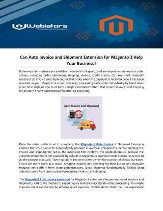 Can Auto Invoice and Shipment Extension for Magento 2 Help Your Business?