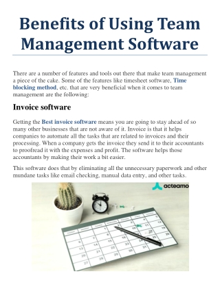 Benefits of Using Team Management Software