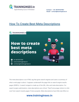 How To Create Best Meta Descriptions