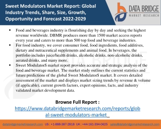 Sweet Modulators Market