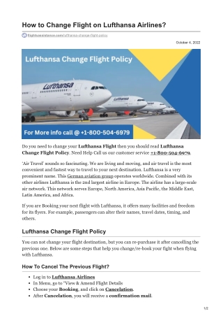 flightsassistance.com-How to Change Flight on Lufthansa Airlines