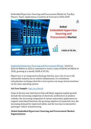 Embedded Hypervisor Sourcing and Procurement Market by Top Key Players
