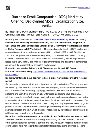 Business Email Compromise (BEC) Market by Offering, Deployment Mode, Org