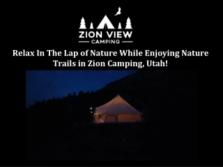 King Tent for Camping in Zion National Park Utah | Zion View Camping