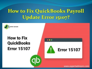 How to Fix QuickBooks Payroll Update Error 15107?