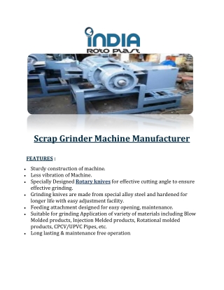 Scrap Grinder  Manufacturer