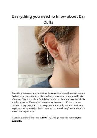 Everything you need to know about Ear Cuffs