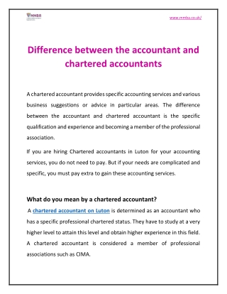 Difference between the accountant and chartered accountants