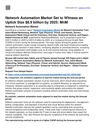 Network Automation Market Surge Valuation Of $8.9 billion By 2024: Report by MnM