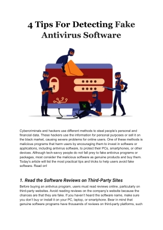Tips For Detecting Fake Antivirus Software