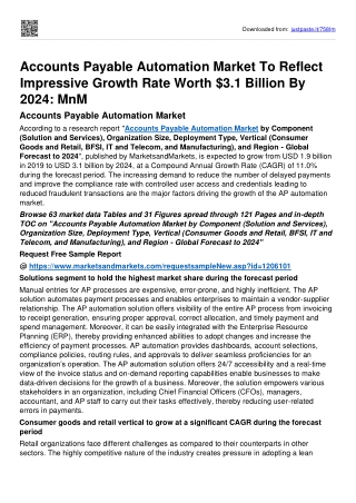 Accounts Payable Automation Market Surge Valuation Of $3.1 billion By 2024