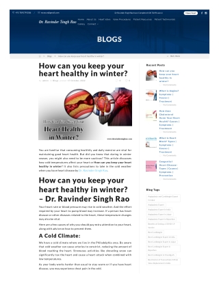 How can you keep your heart healthy in winter?