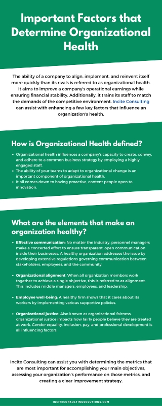 Important Factors that Determine Organizational Health